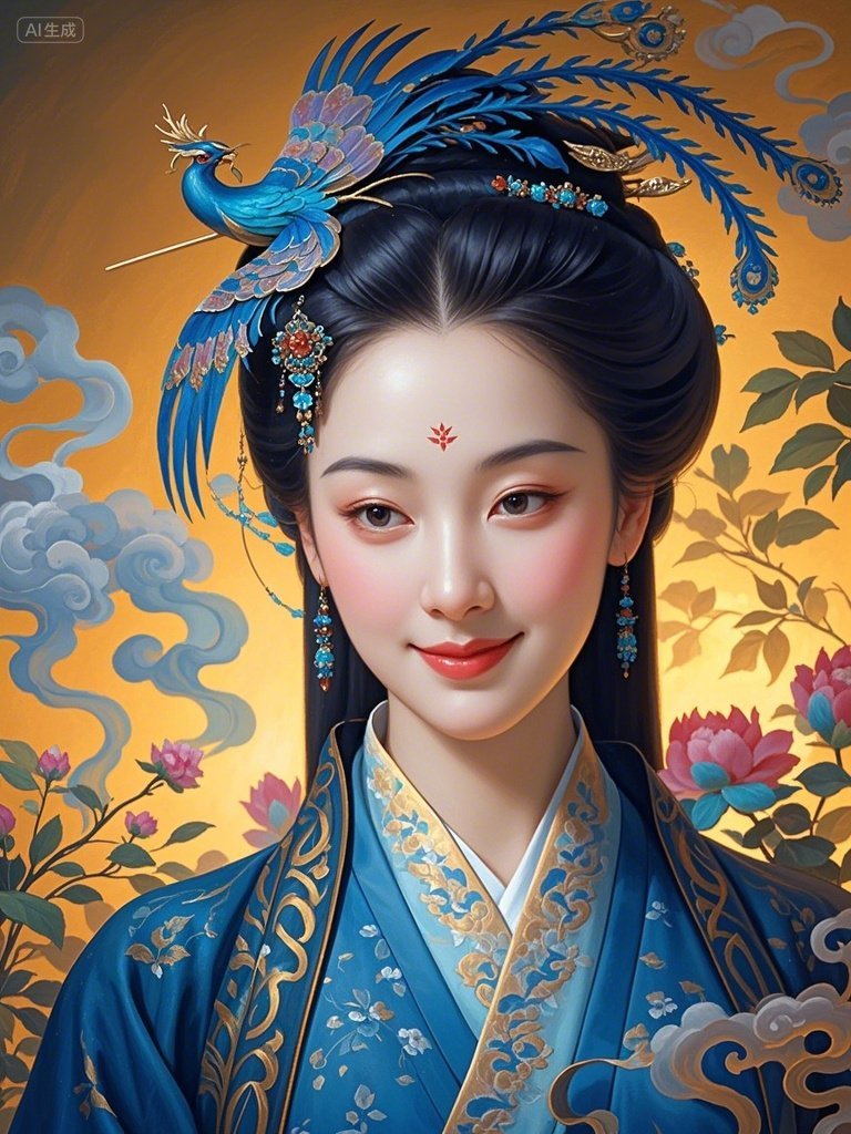 古装美人肖像图