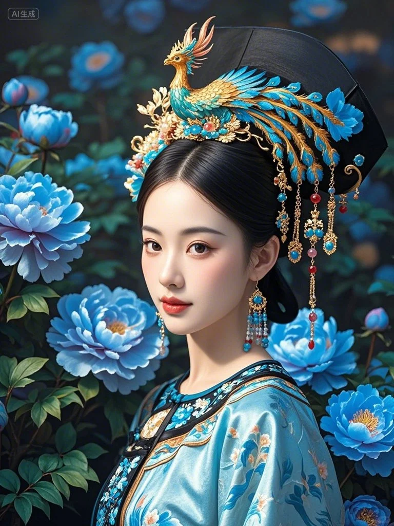 古装美人肖像图