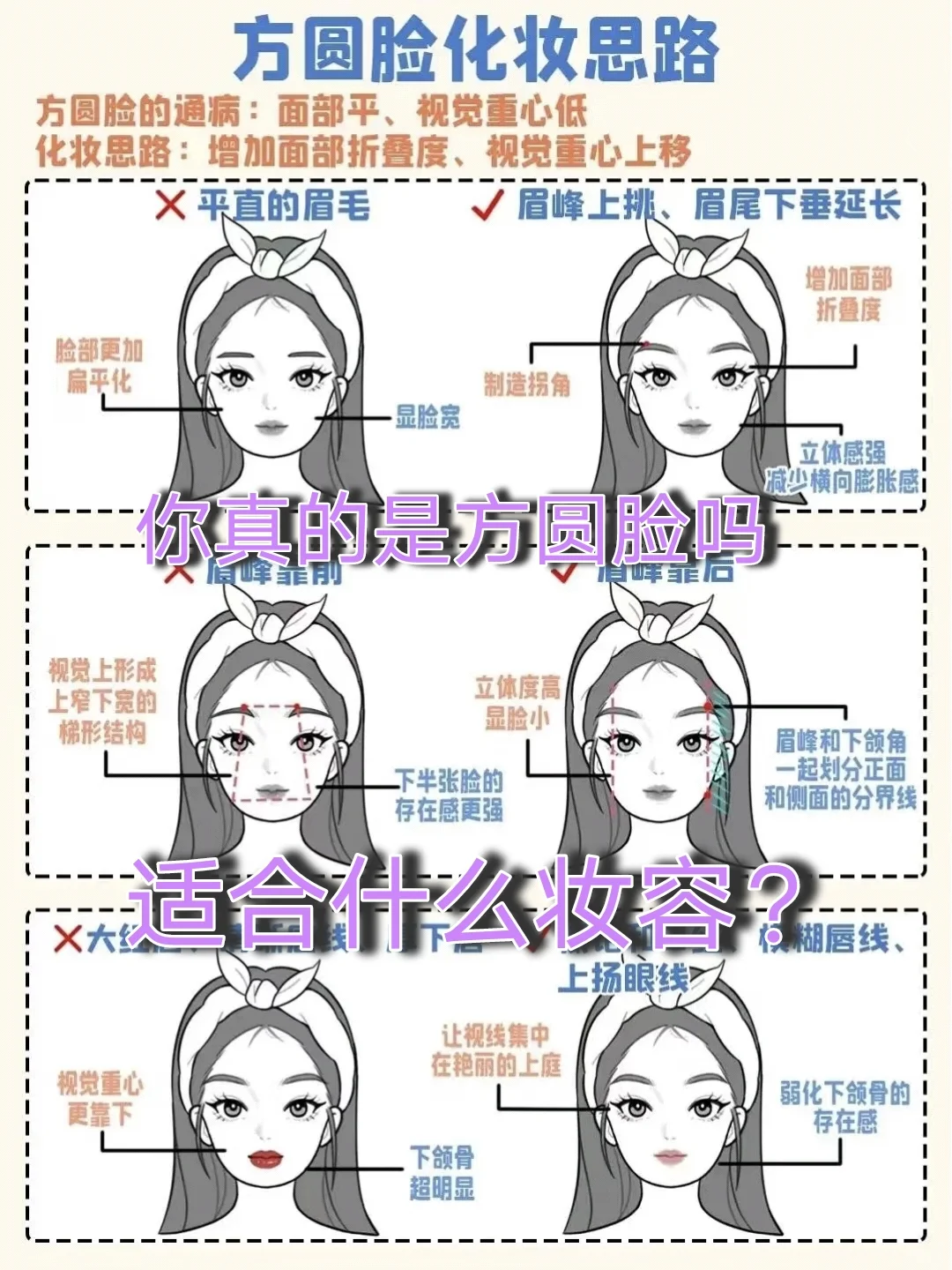 原来方圆脸女孩这样化妆也能美到发光🎉