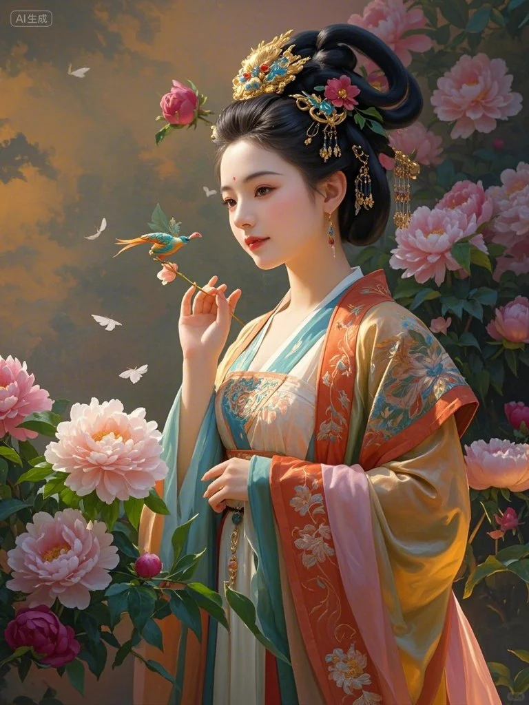 古装美人肖像图