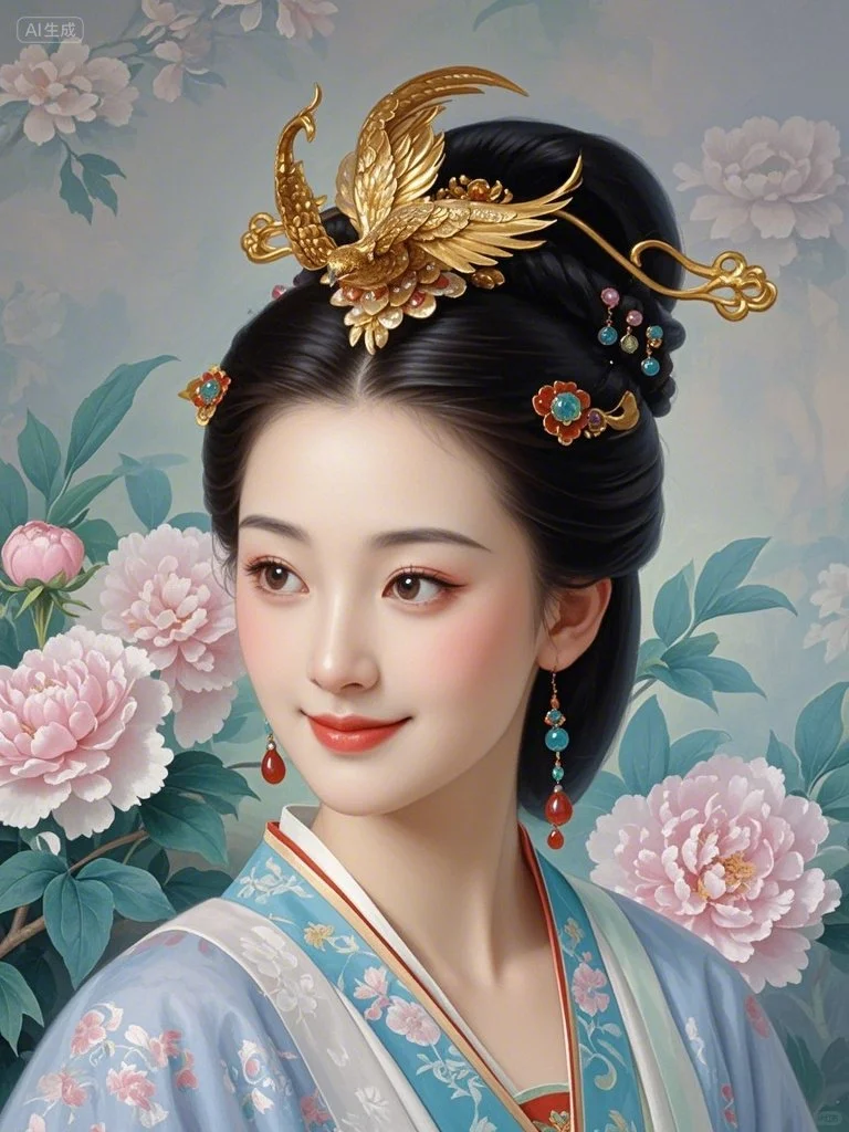 古装美人肖像图
