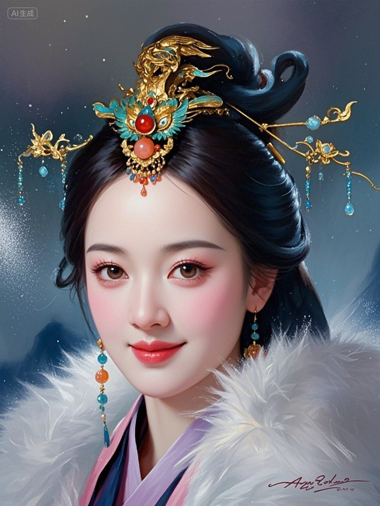 古装美人肖像图