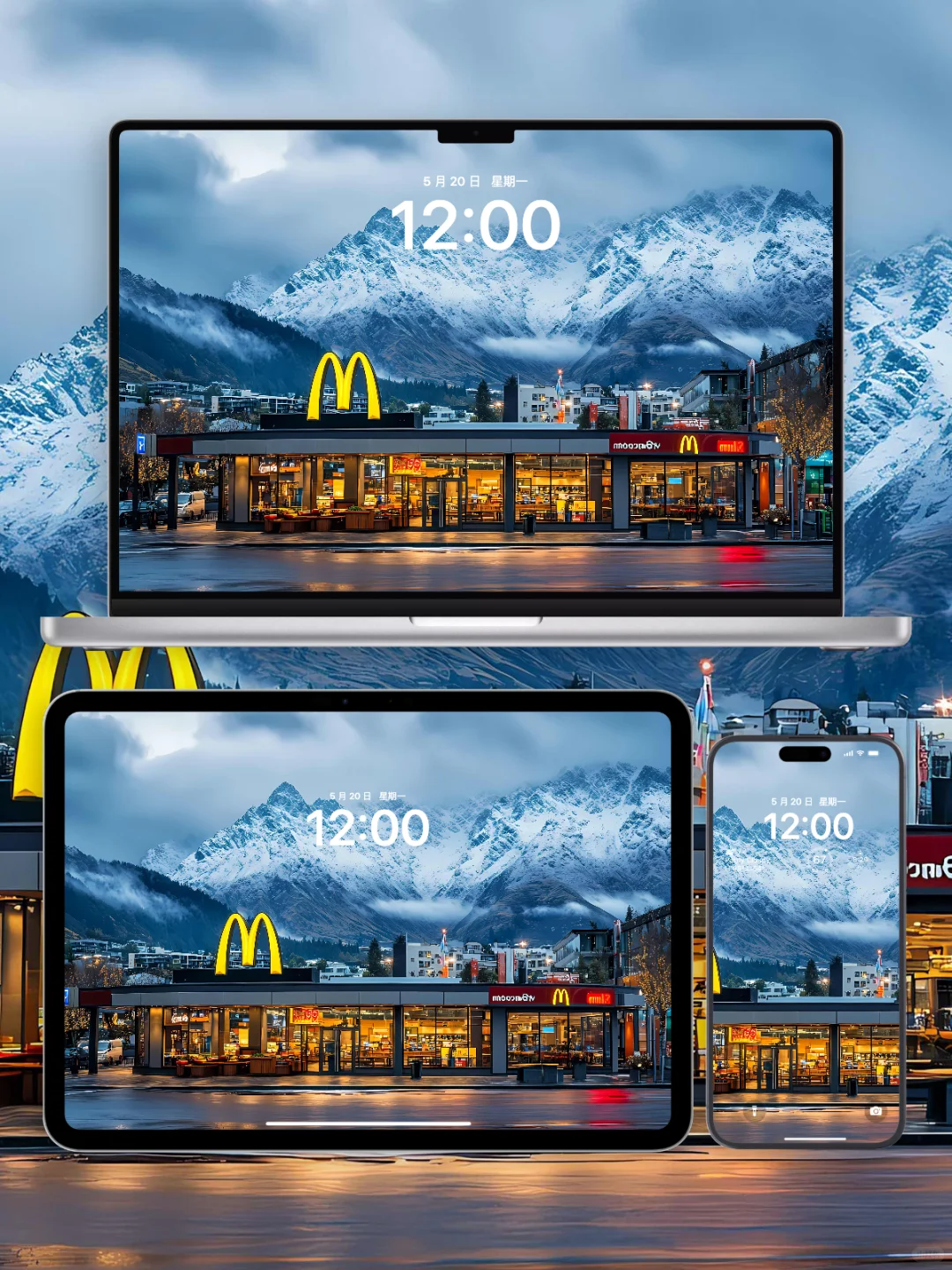 Macbook高清壁纸-009雪岭金拱