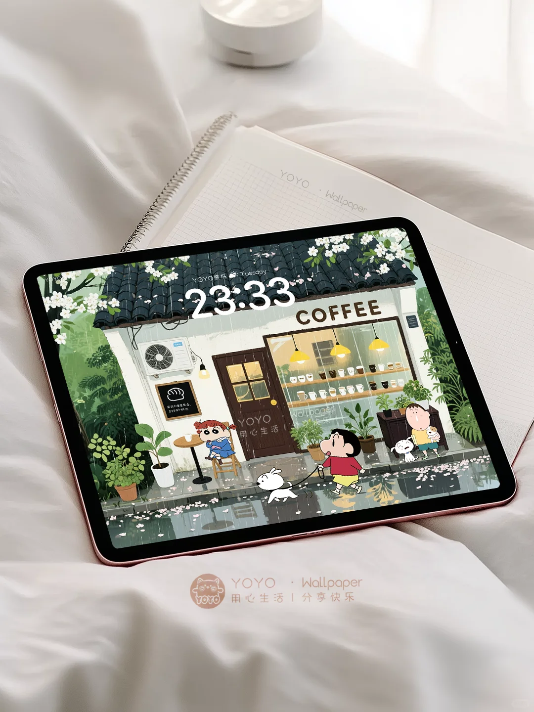 ☕️街边的咖啡小店·蜡笔小新平板壁纸|349