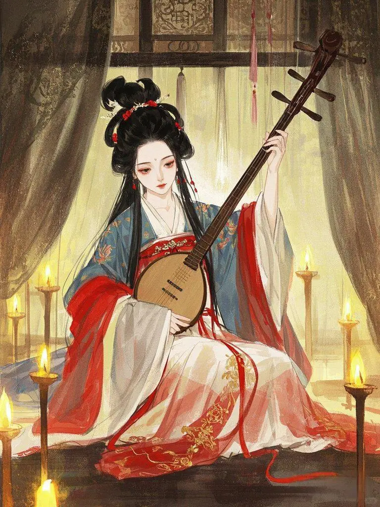琵琶女|古风插画
