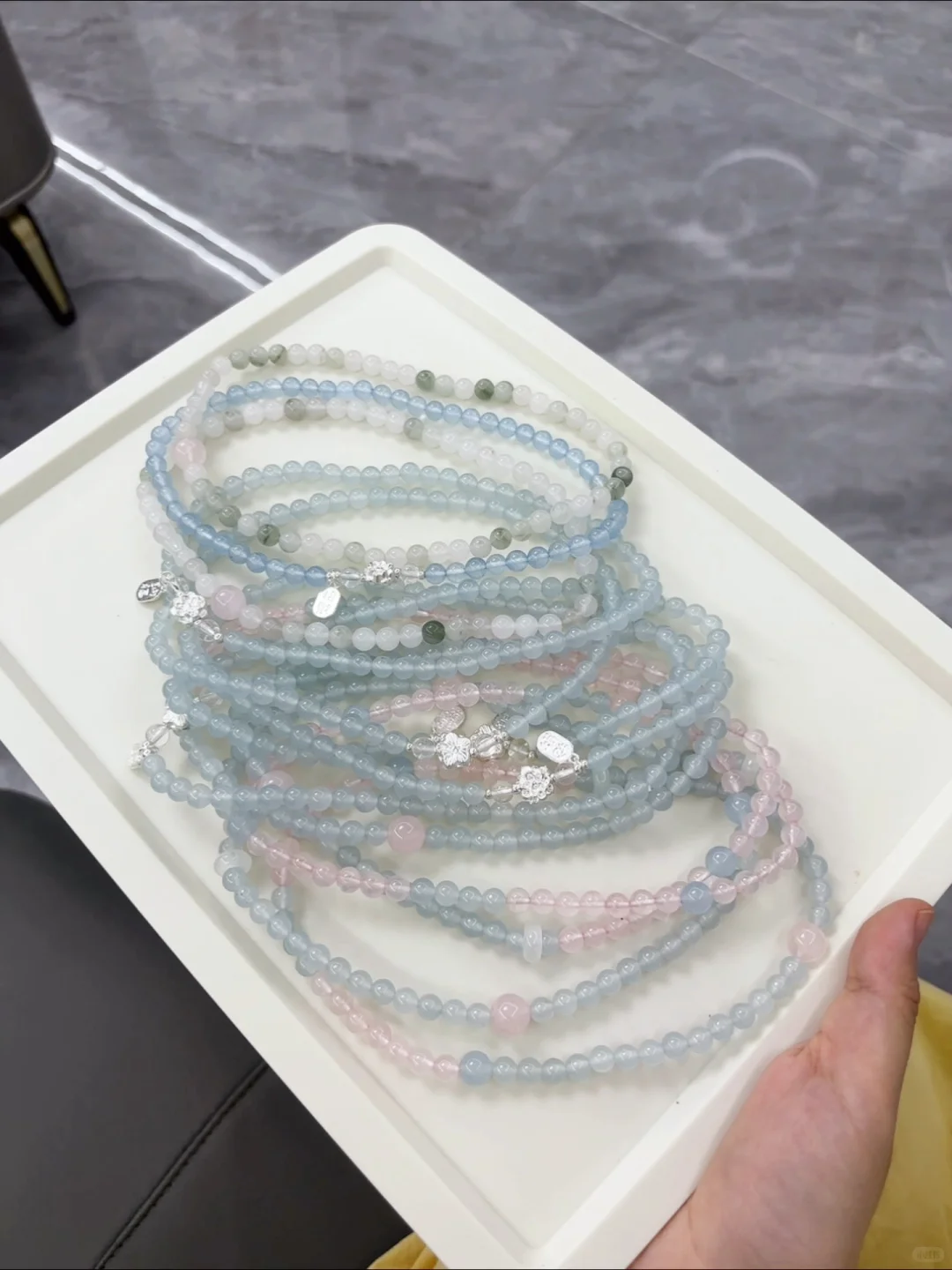 12.9的双圈天然石手串