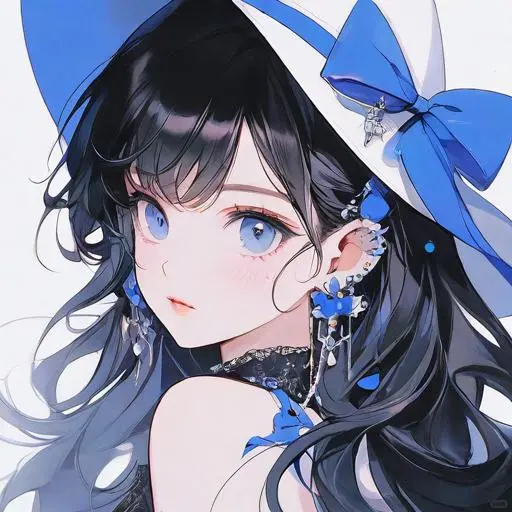 少女头像蓝色系