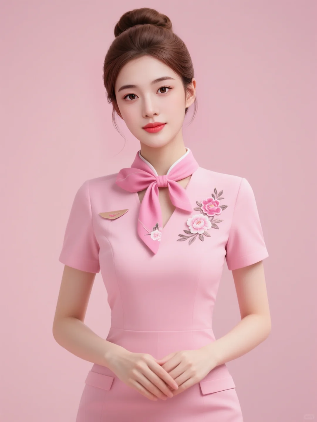 粉缎凝香云端绘美女