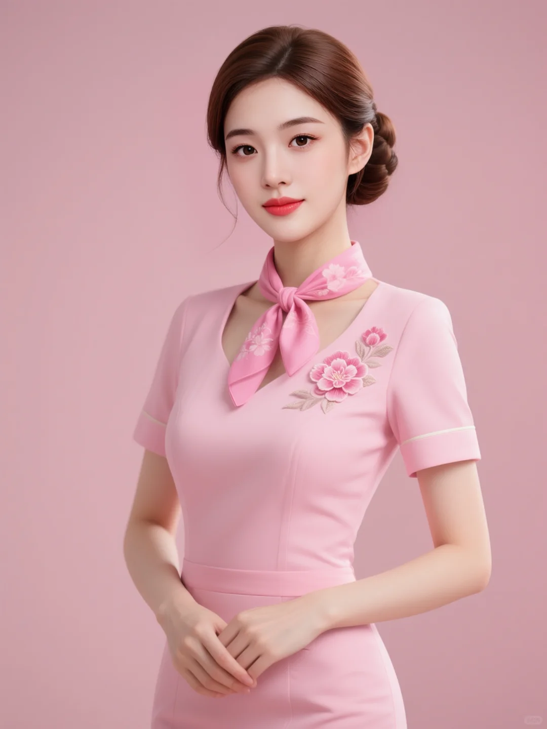粉缎凝香云端绘美女