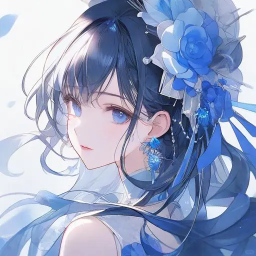 少女头像蓝色系