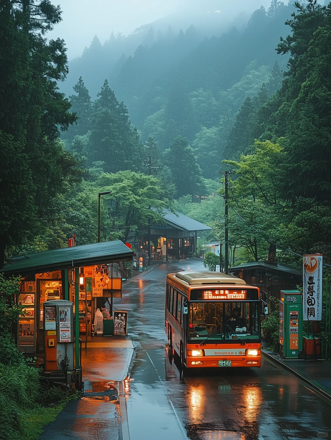 谁懂啊！仿佛走进《千与千寻》雨夜电车场景