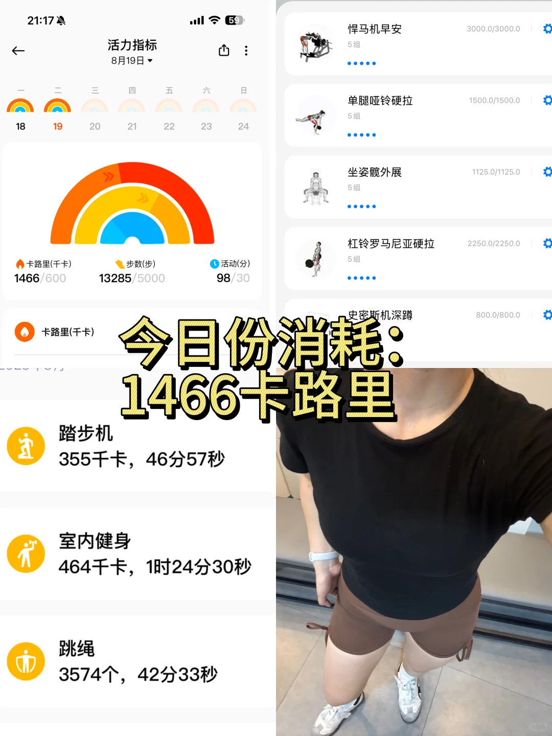 今日份消耗：1466卡路里