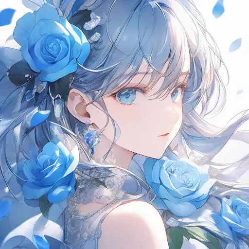 少女头像蓝色系