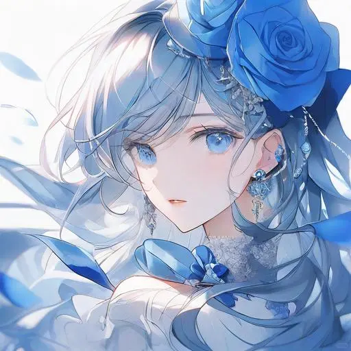 少女头像蓝色系