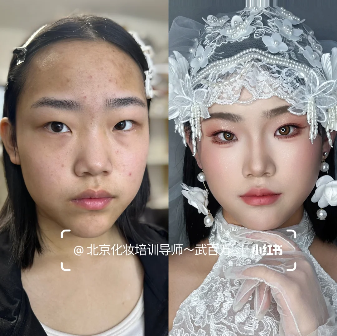 素颜妆的反差直接拉满～