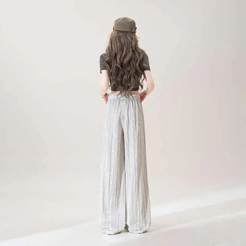 杏色印花薄款防晒阔腿裤女20525夏季新