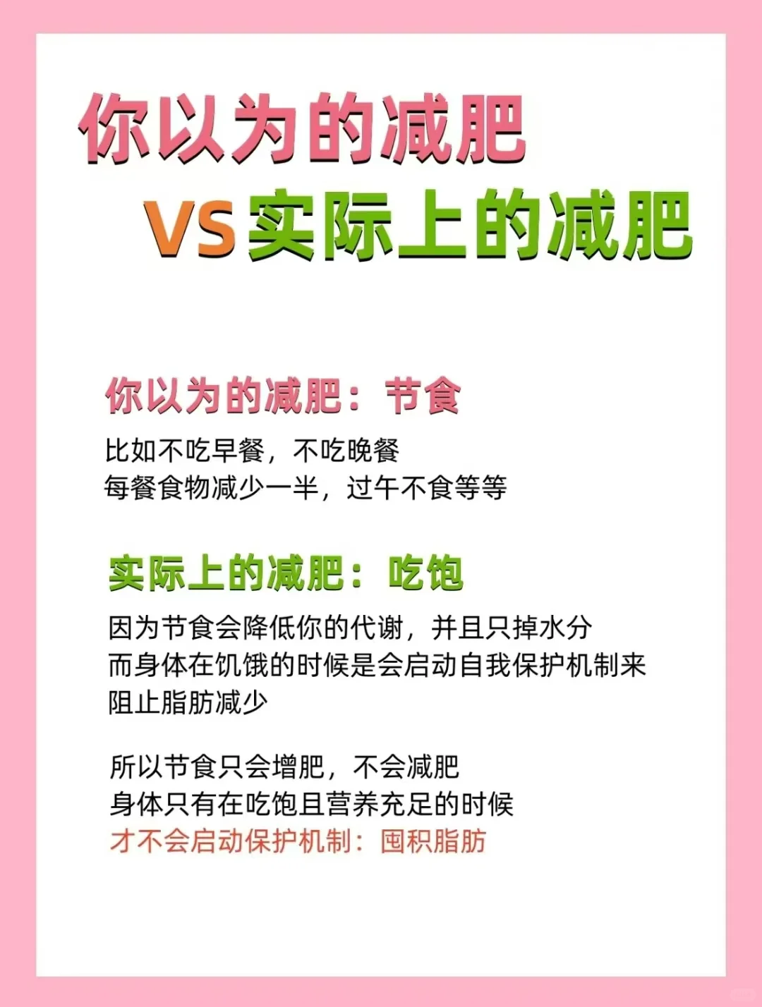 你以为的减肥VS实际上的减肥