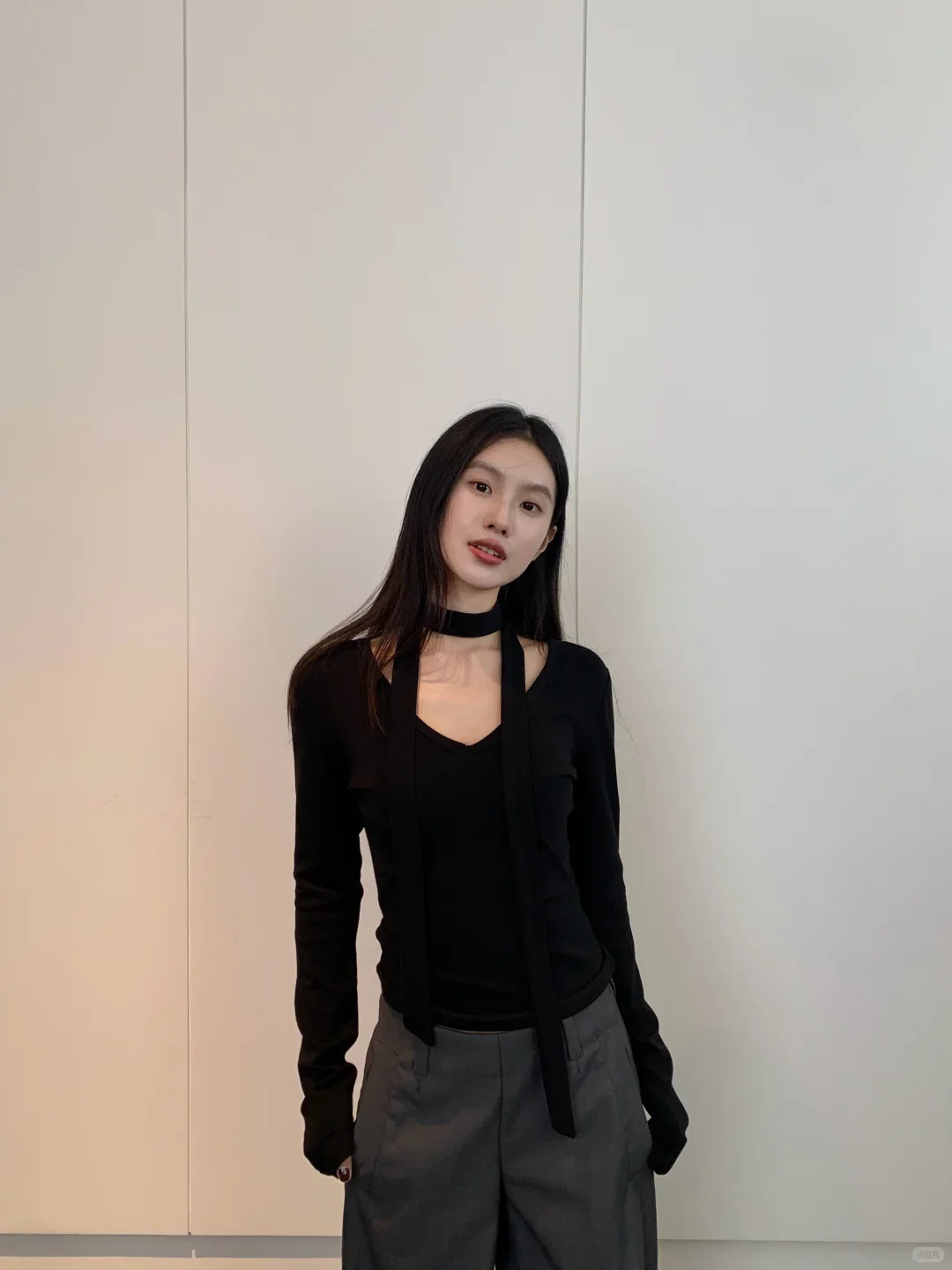 钓系纯欲温柔风*这件挂脖打底衫的姐感太强了