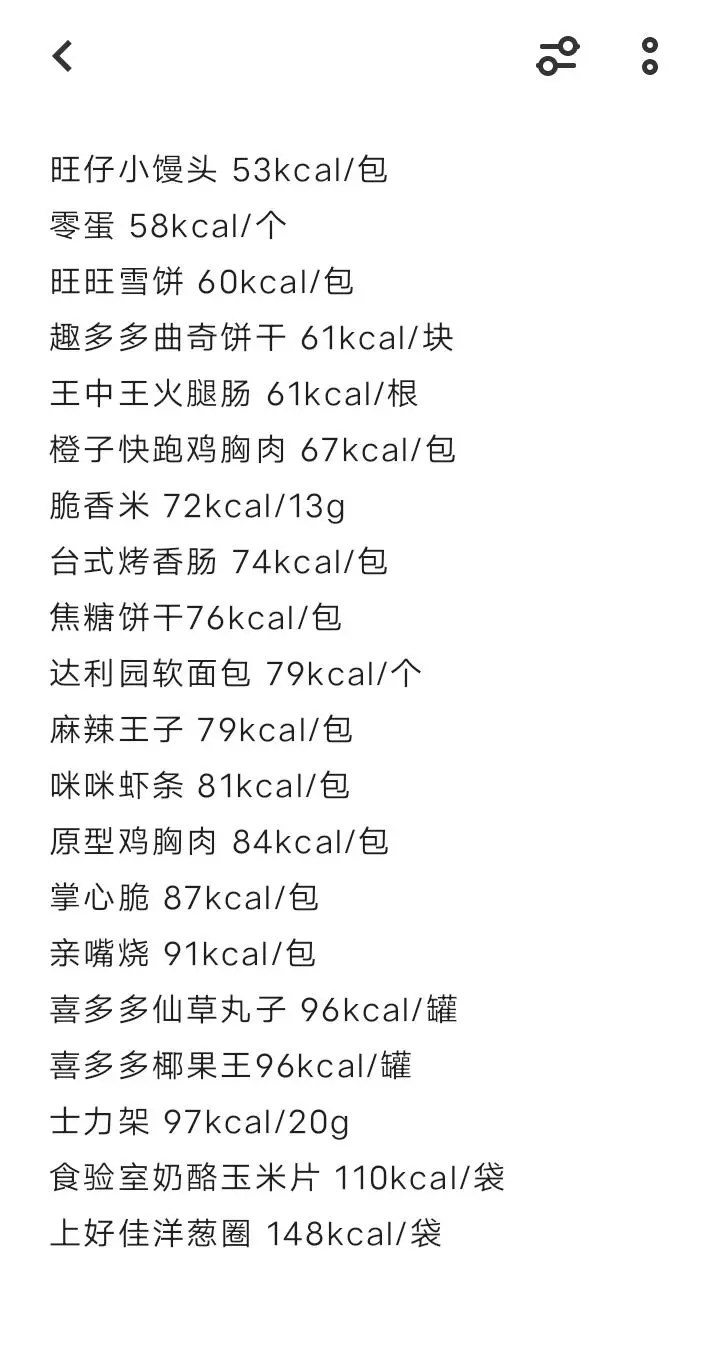 （自用）安全低卡食物热量表