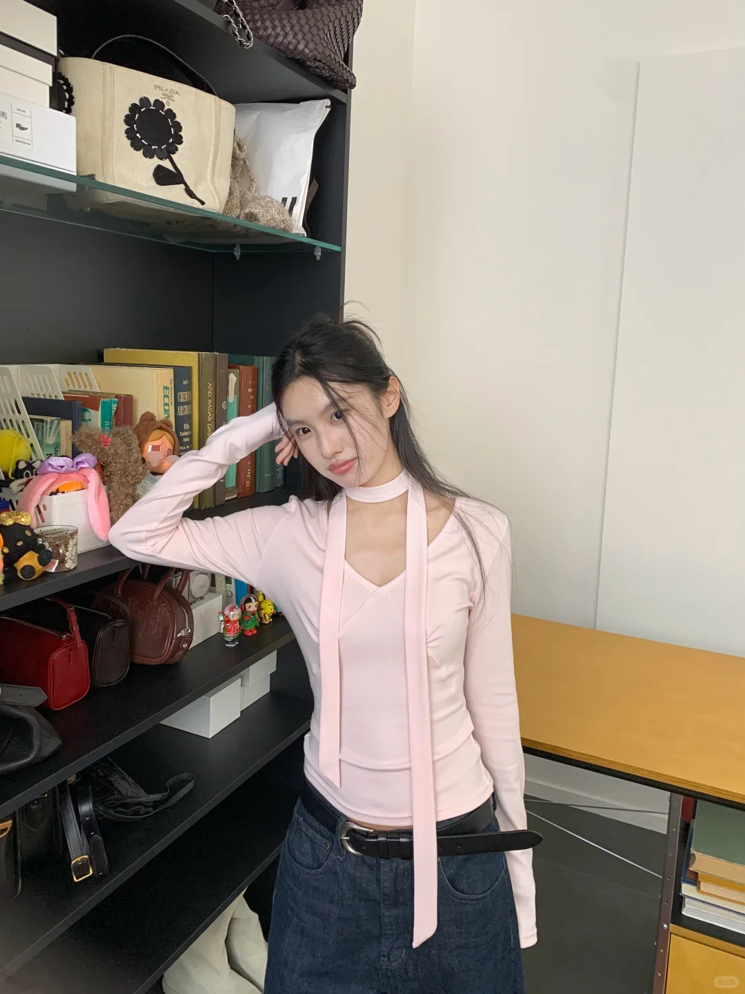 钓系纯欲温柔风*这件挂脖打底衫的姐感太强了