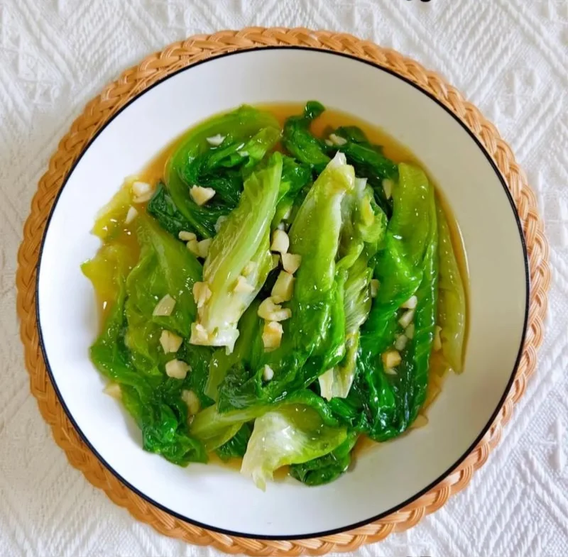 🥗微波炉蒜蓉生菜！巨简单！
