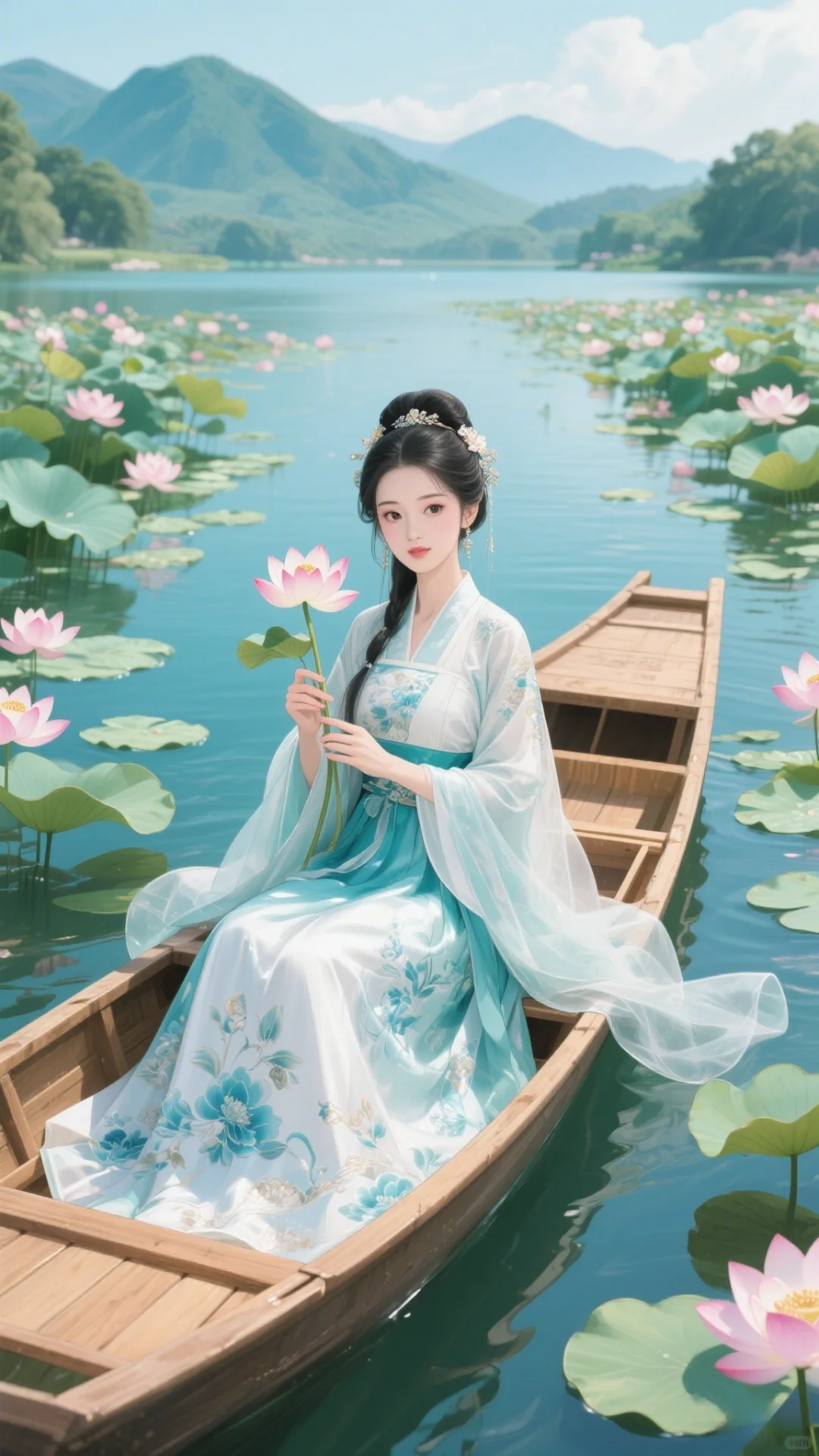 ✨荷间泛舟：古风美女的诗意雅韵✨