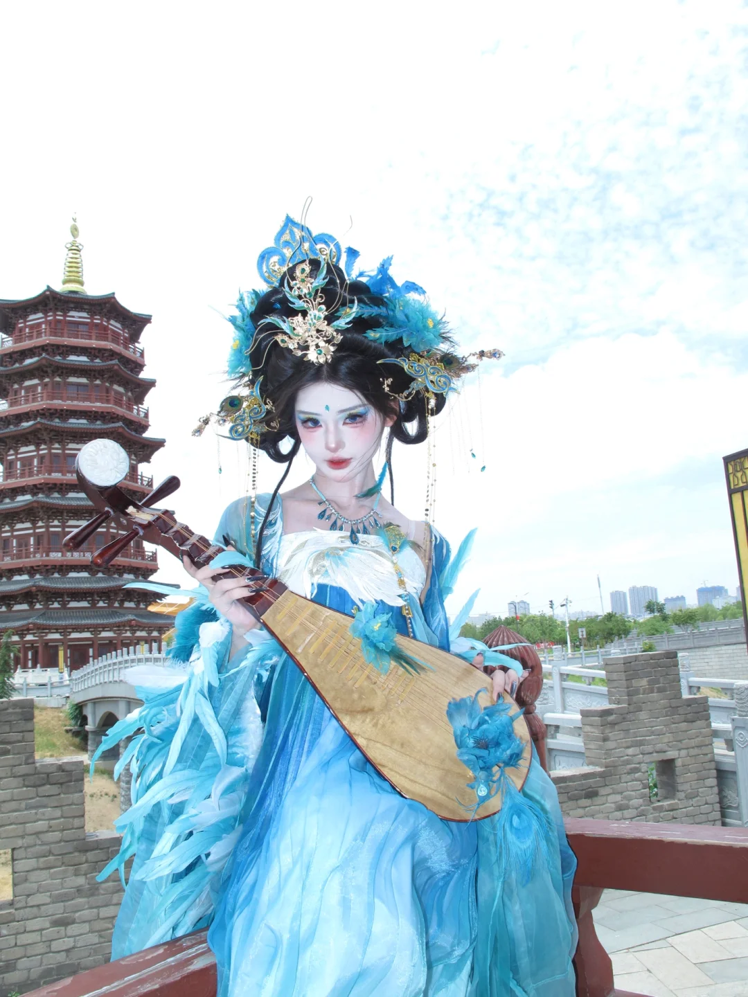 苏州汉服｜蓝色神女、你是懂拿捏氛围感的