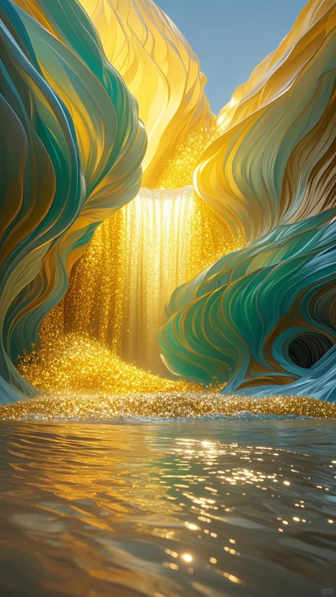 绝美吸金流水能量壁纸🌊