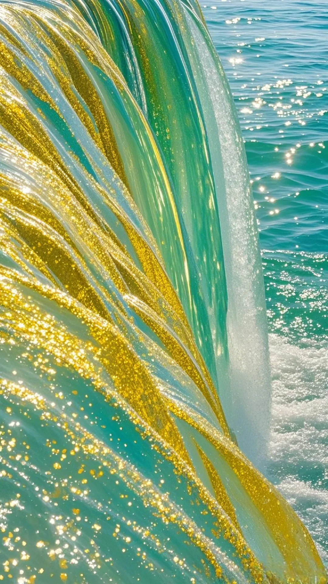 绝美吸金流水能量壁纸🌊