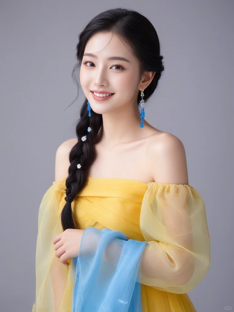 江南系列｜黄蓝搭配，秀美动人