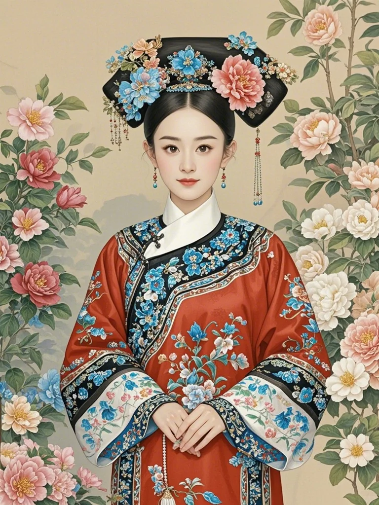 颖宝的红色旗装