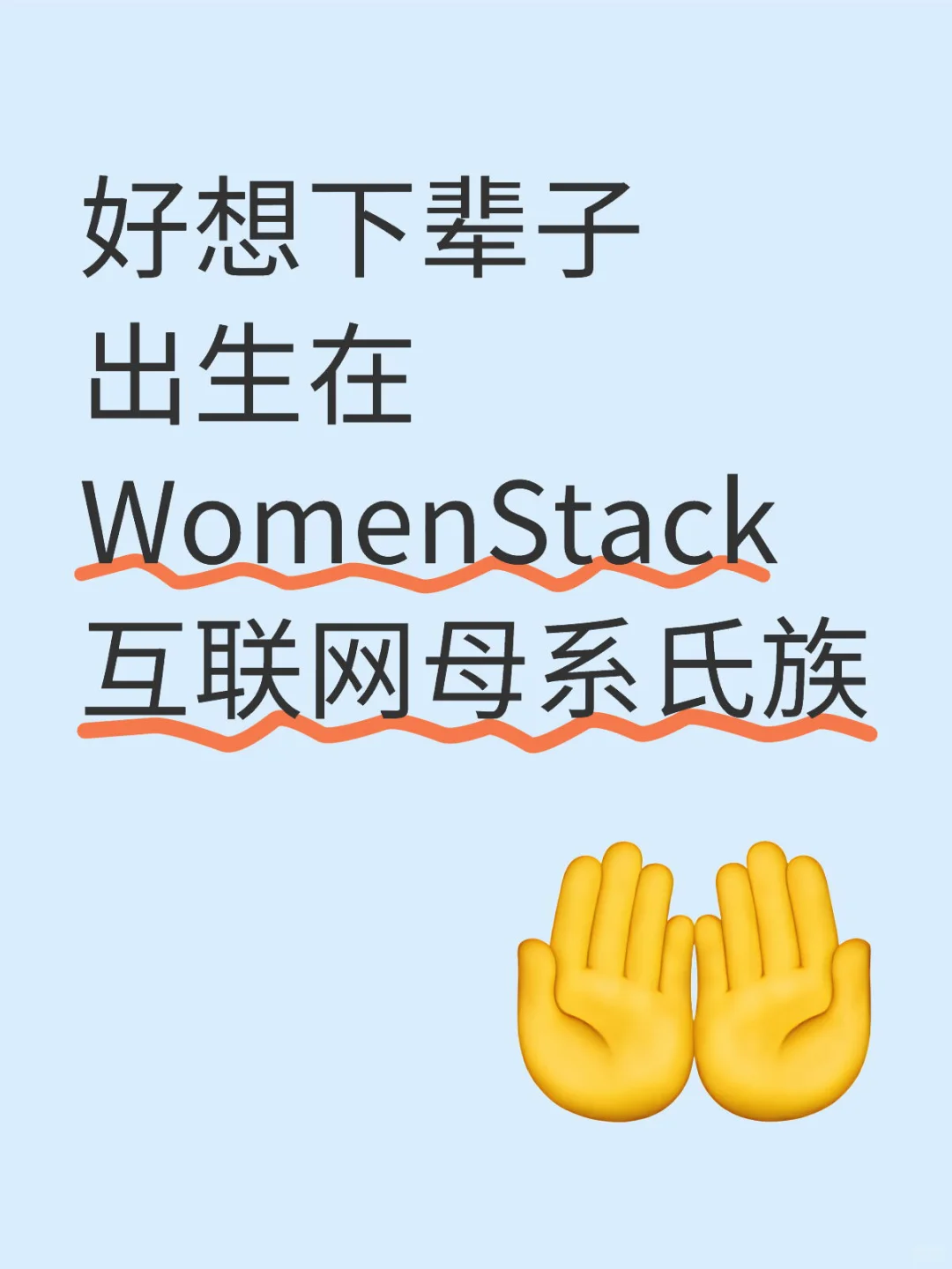 好想下辈子出生在WomenStack互联网母系氏族