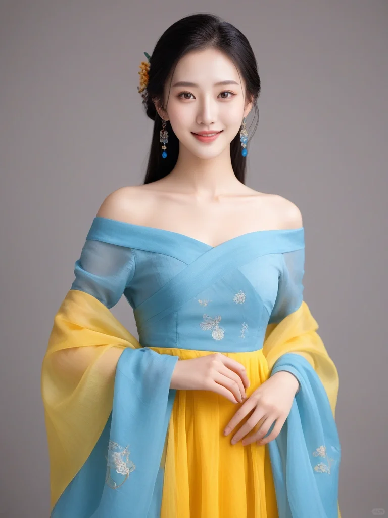 江南系列｜黄蓝搭配，秀美动人