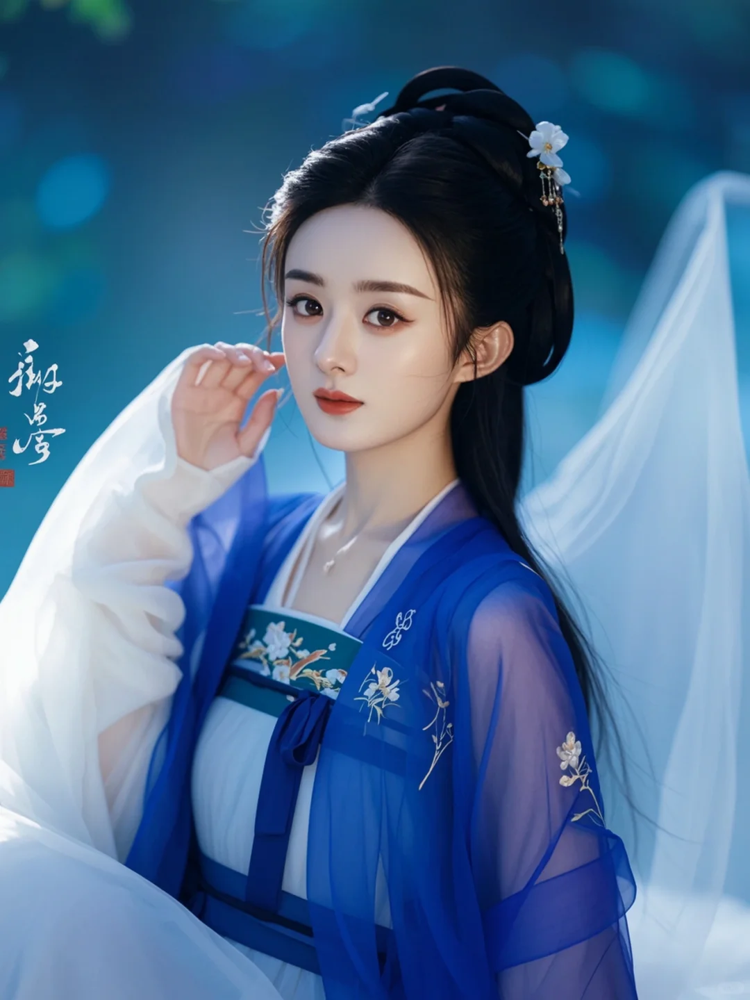 古风韵致，赵丽颖伞下的唯美瞬间