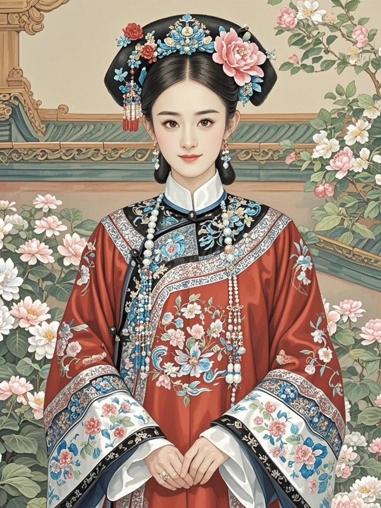 颖宝的红色旗装