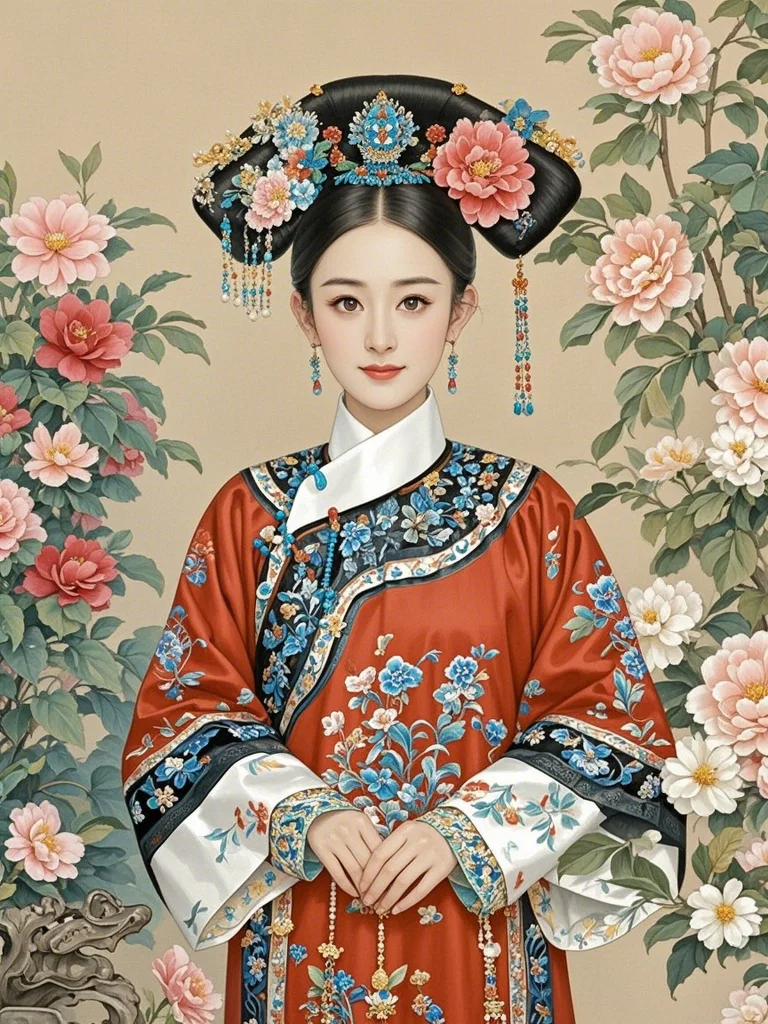 颖宝的红色旗装
