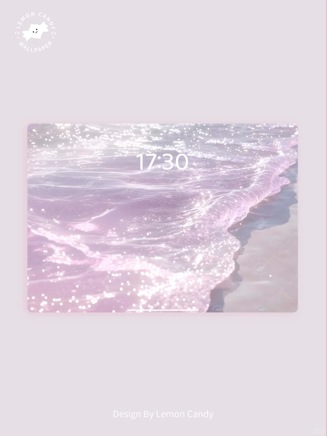 流水系列｜粉色玻璃海能量平板端壁纸#F111