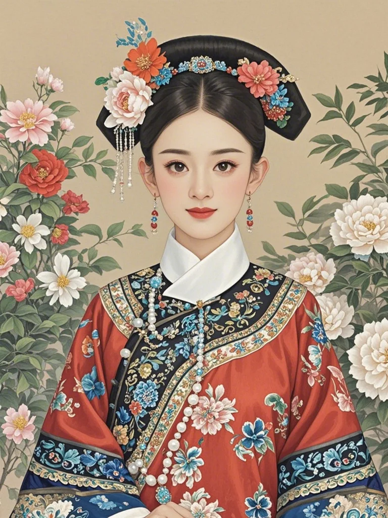 颖宝的红色旗装