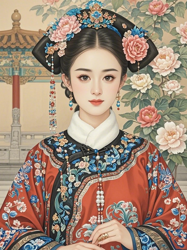 颖宝的红色旗装
