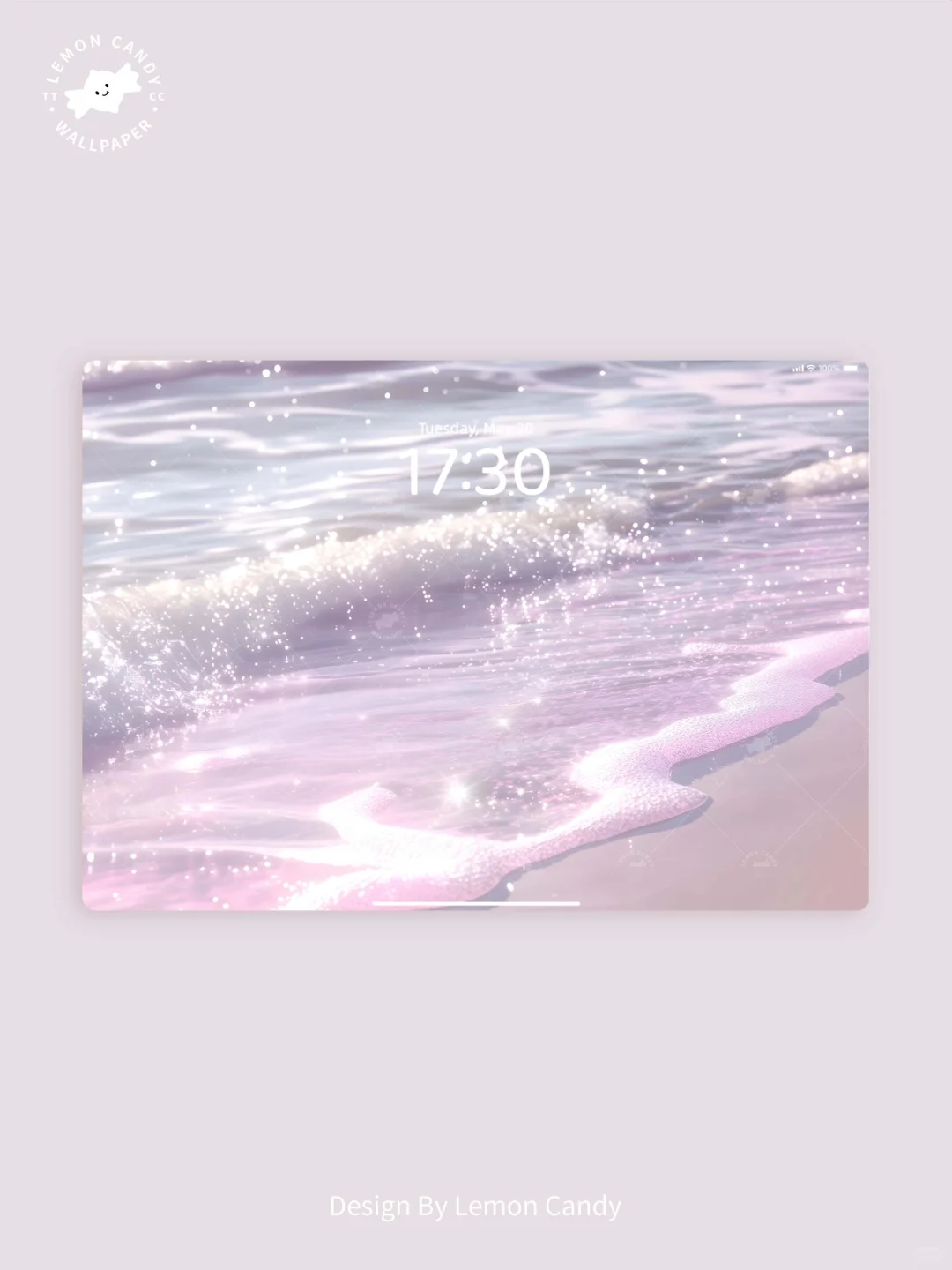 流水系列｜粉色玻璃海能量平板端壁纸#F111