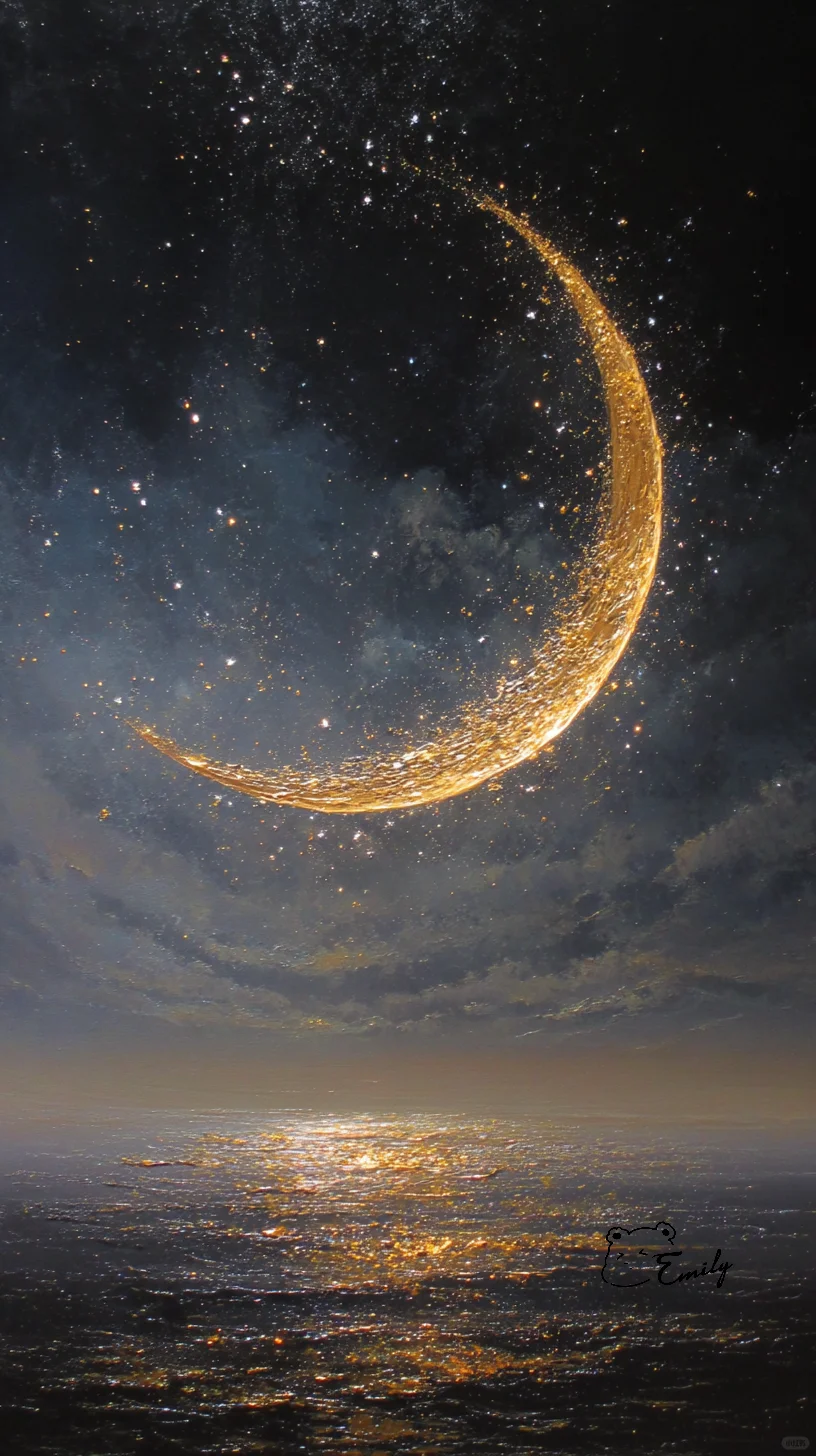 🌙🌟月亮偷偷漏了光，星星流成银河瀑布