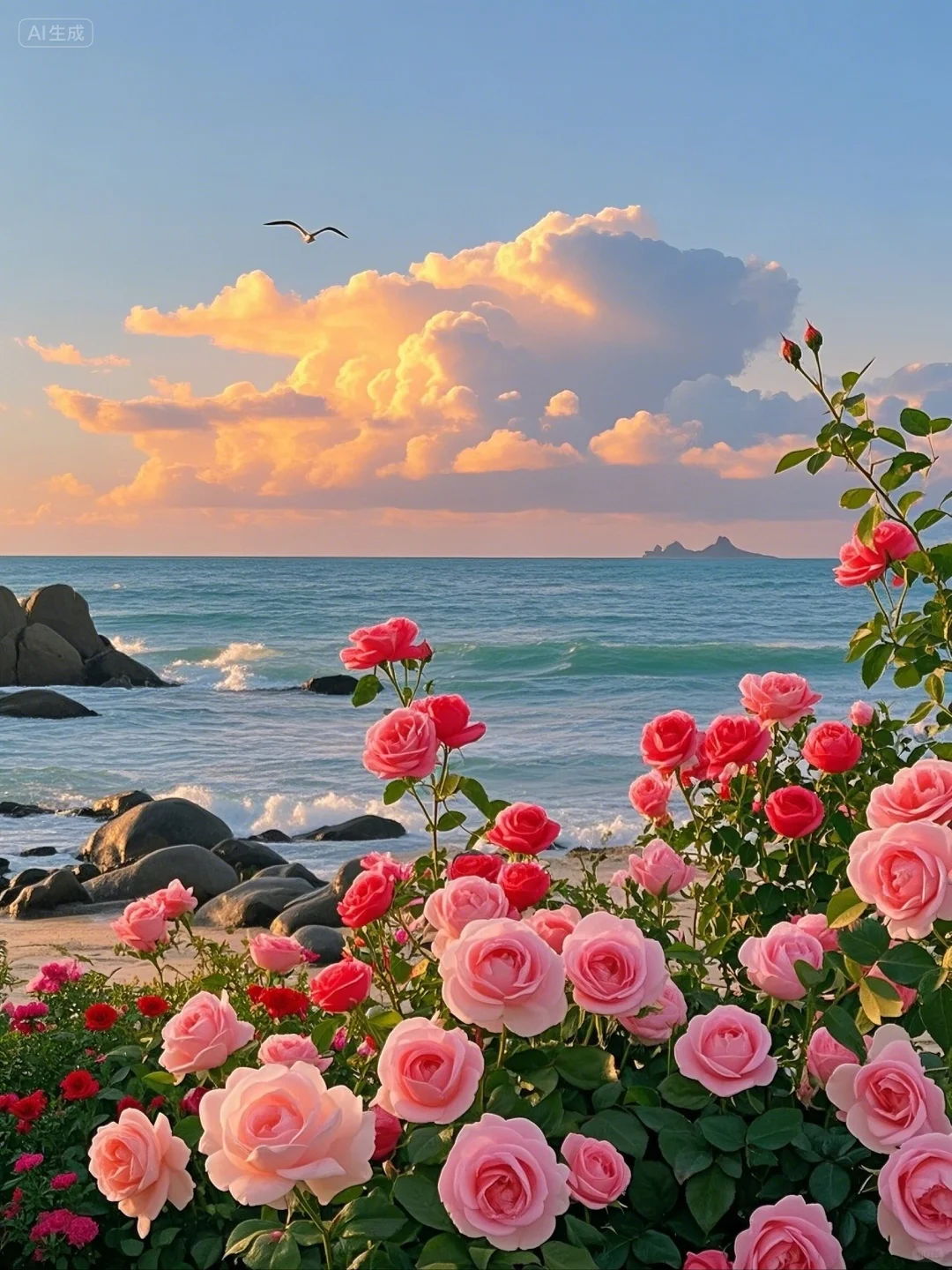 治愈系美景～我心中的浪漫海与玫瑰💕