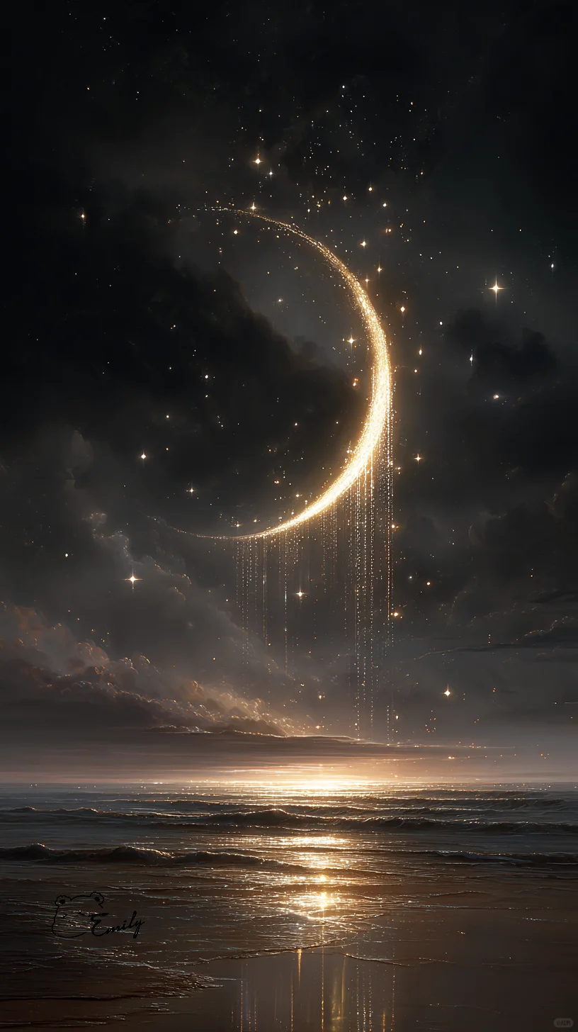 🌙🌟月亮偷偷漏了光，星星流成银河瀑布