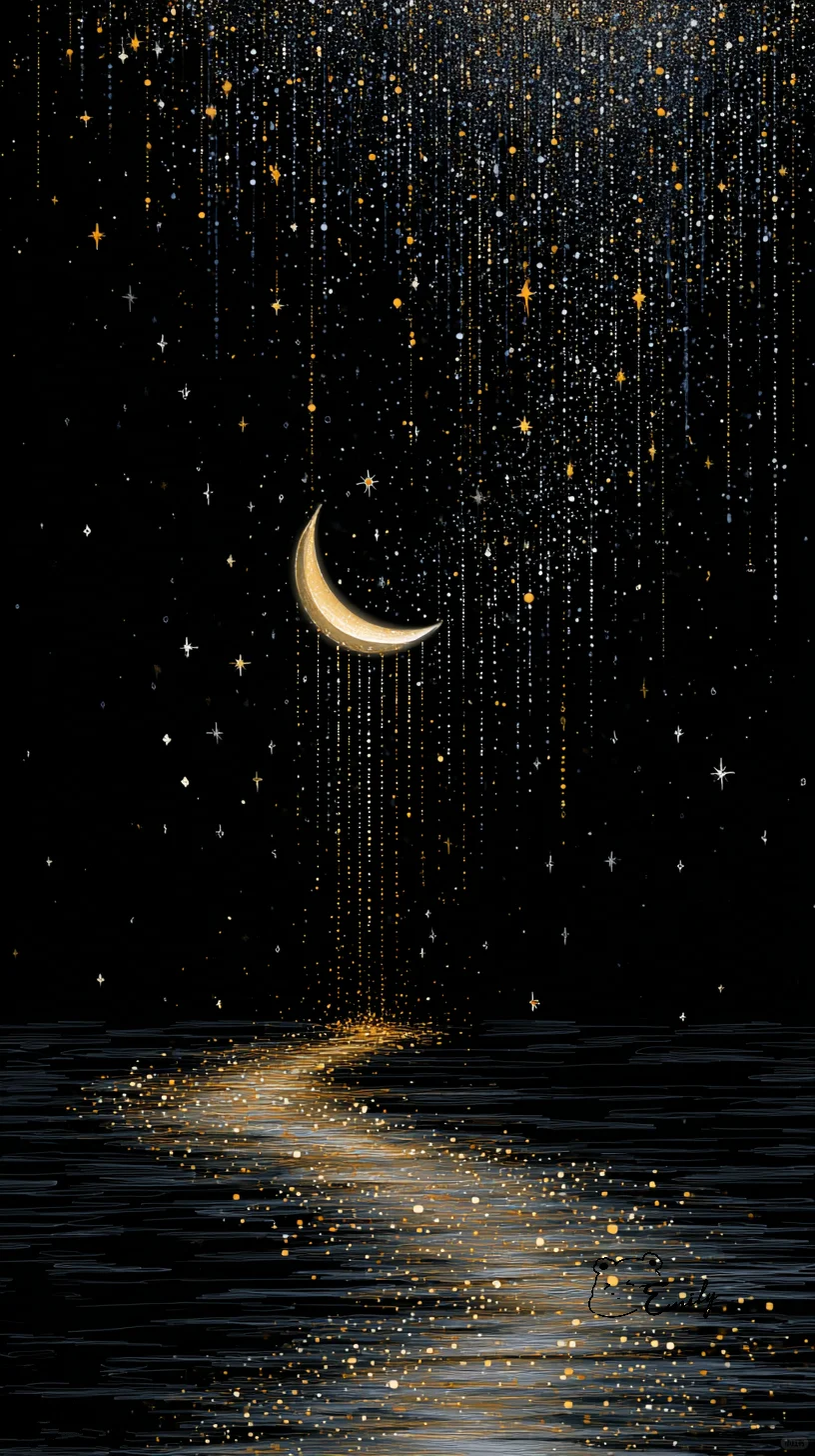 🌙🌟月亮偷偷漏了光，星星流成银河瀑布