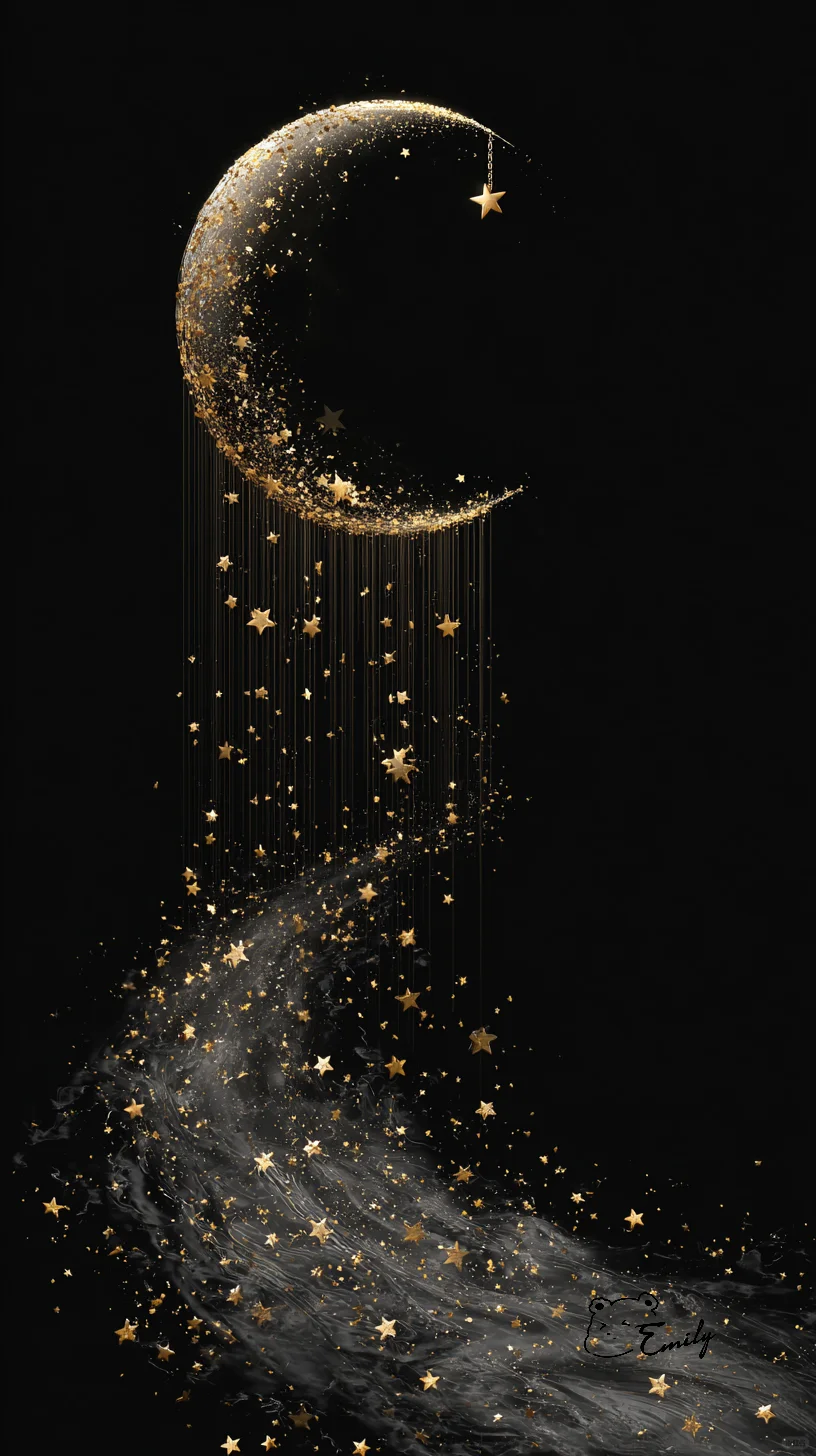 🌙🌟月亮偷偷漏了光，星星流成银河瀑布