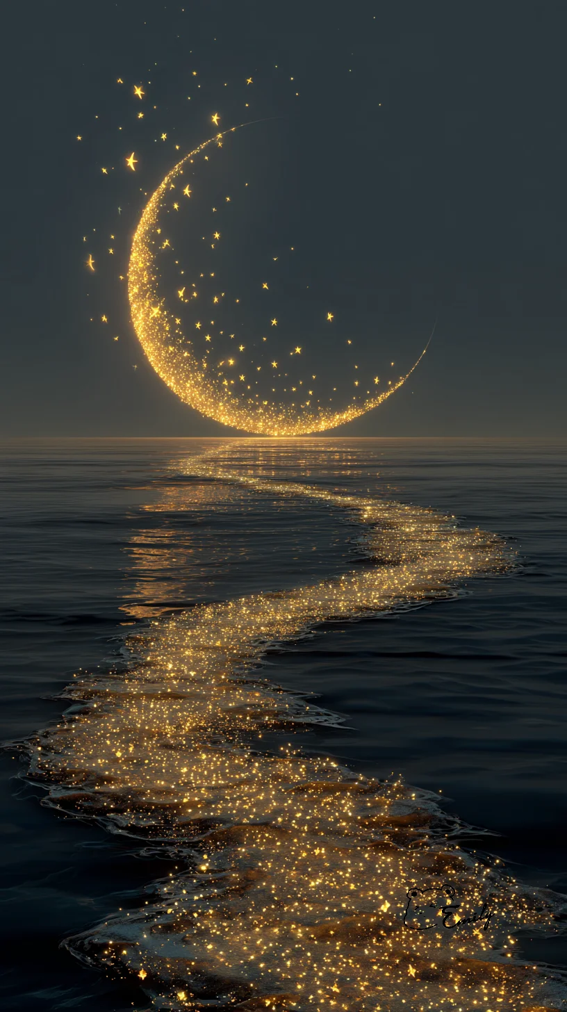 🌙🌟月亮偷偷漏了光，星星流成银河瀑布