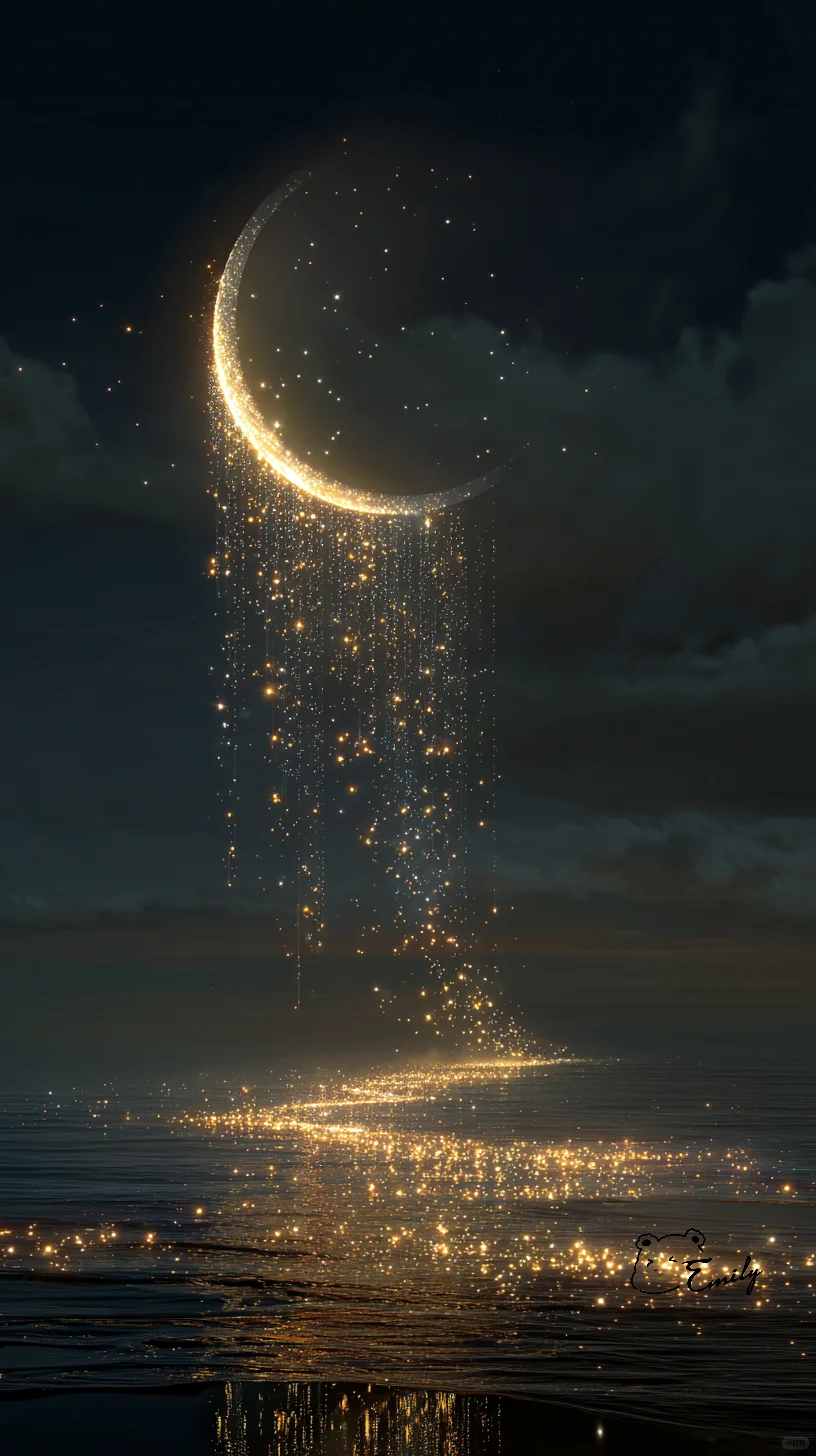 🌙🌟月亮偷偷漏了光，星星流成银河瀑布
