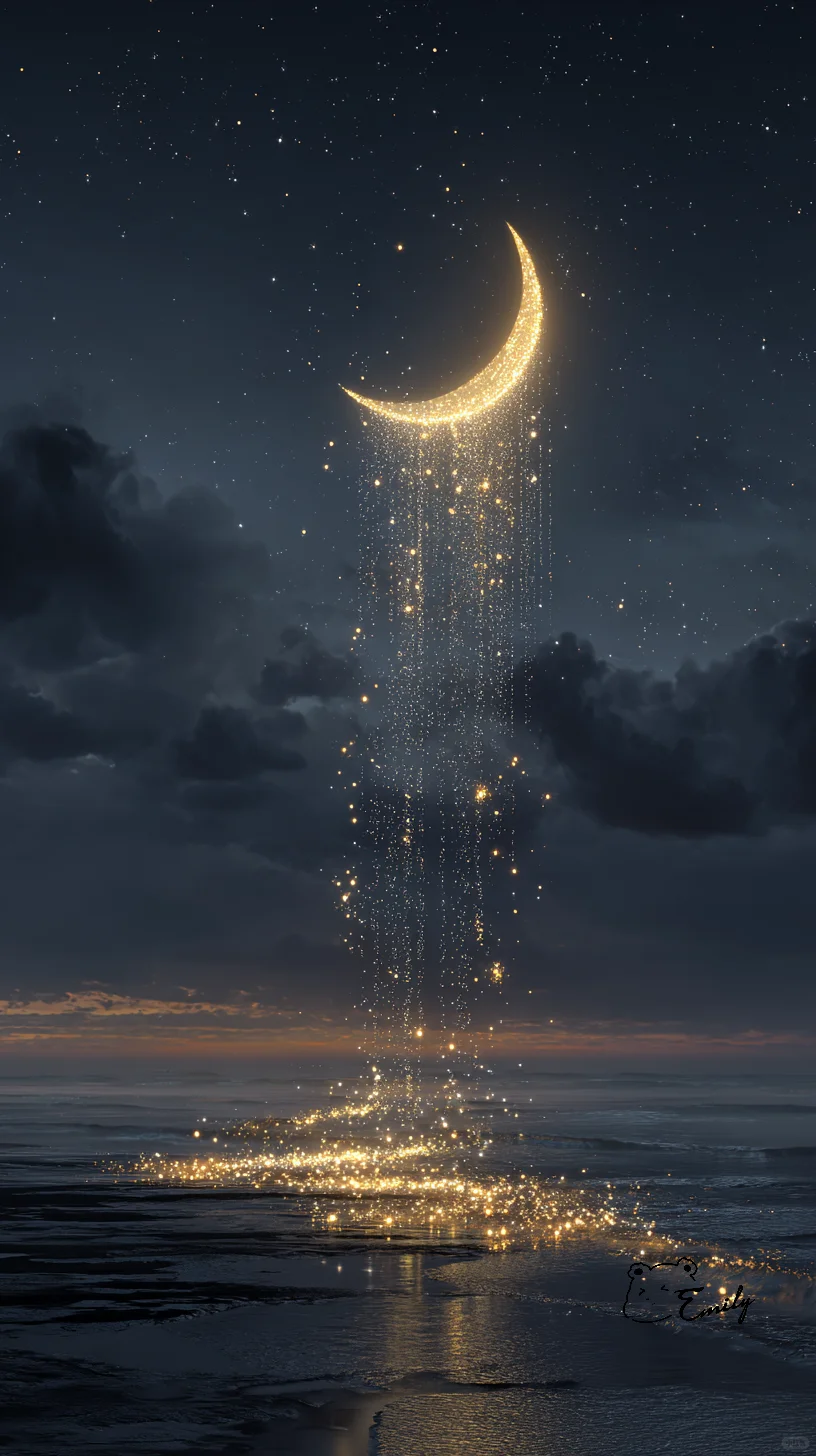 🌙🌟月亮偷偷漏了光，星星流成银河瀑布