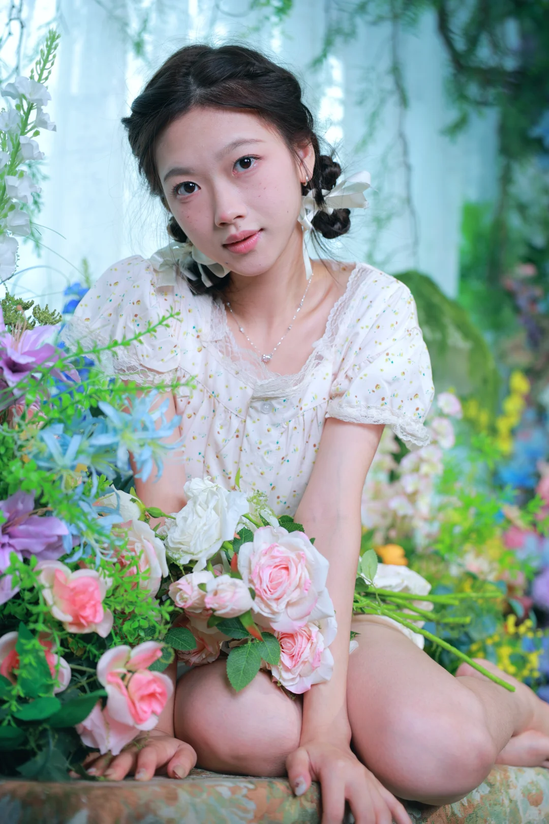莫奈花园里的纯欲少女