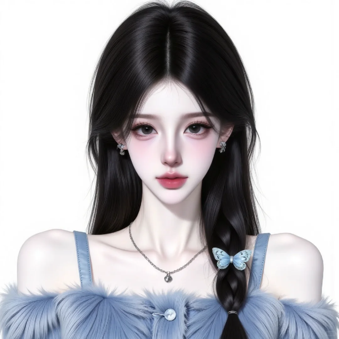 唯美女头｜蓝色花海